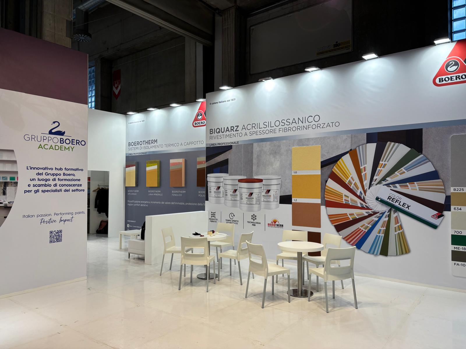 Stand fieristico Gruppo Boero Academy realizzato da I.C. Allestimenti